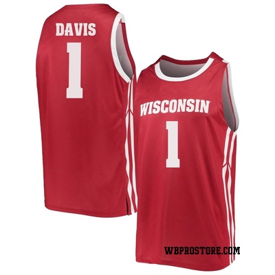 Youth Johnny Davis Wisconsin Badgers Replica Basketball Jersey - Red