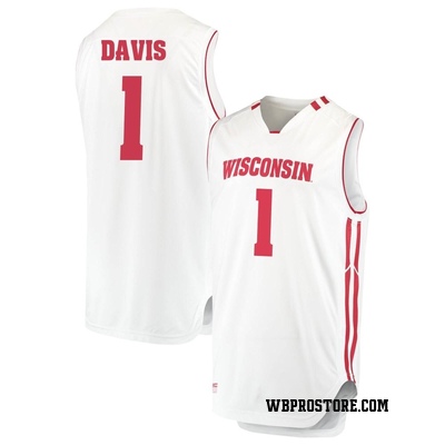 Youth Johnny Davis Wisconsin Badgers Replica Performance Basketball Jersey - White