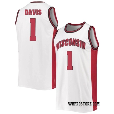 Youth Johnny Davis Wisconsin Badgers Replica Throwback Basketball Jersey - White