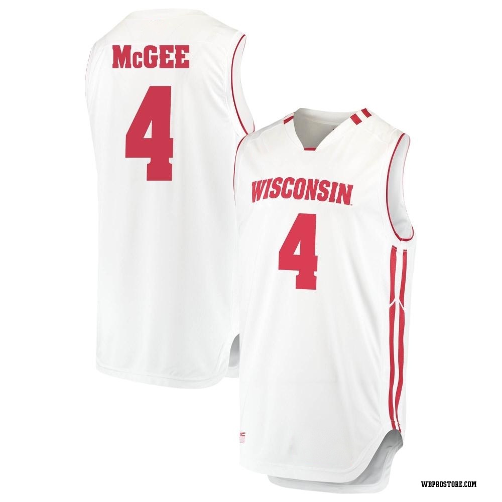 Youth Kamari McGee Wisconsin Badgers Replica Performance Basketball Jersey - White