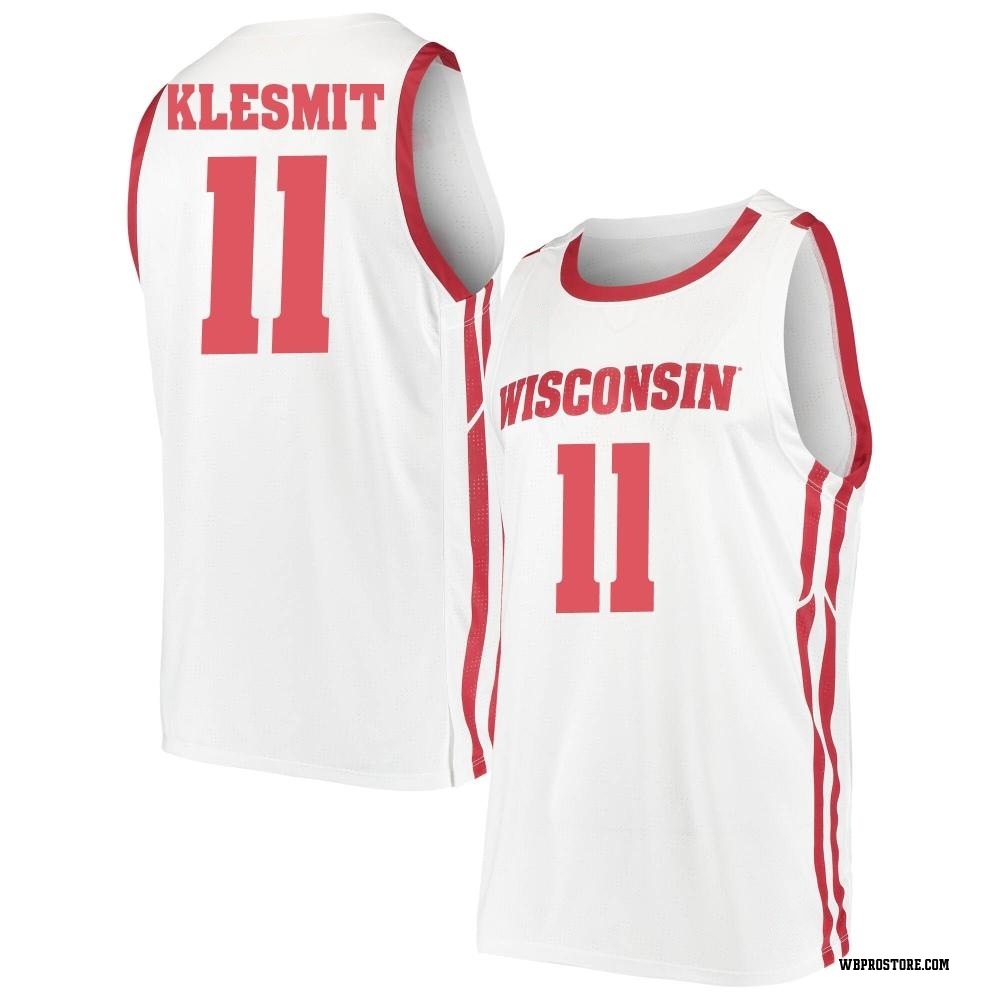 Youth Max Klesmit Wisconsin Badgers Replica Basketball Jersey - White