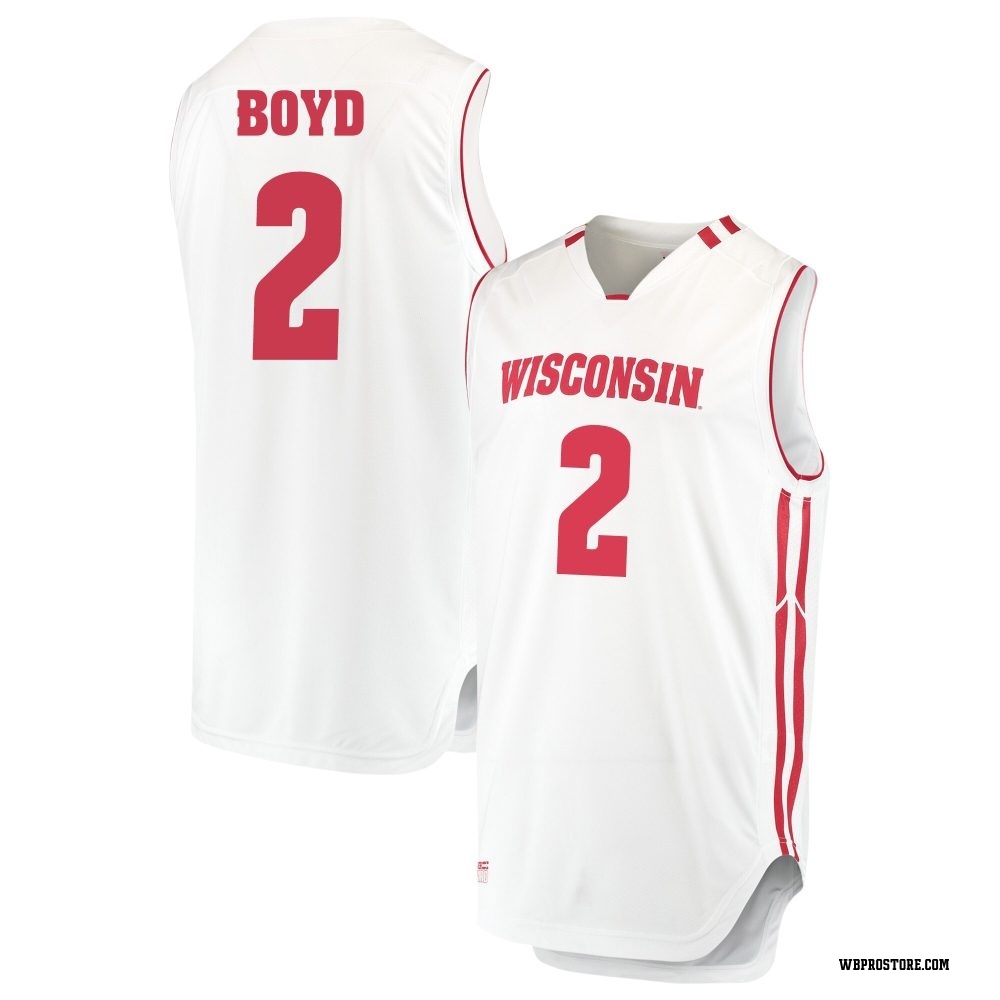Youth Nick Boyd Wisconsin Badgers Replica Performance Basketball Jersey - White