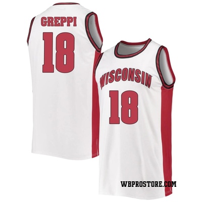 Youth Riccardo Greppi Wisconsin Badgers Replica Throwback Basketball Jersey - White