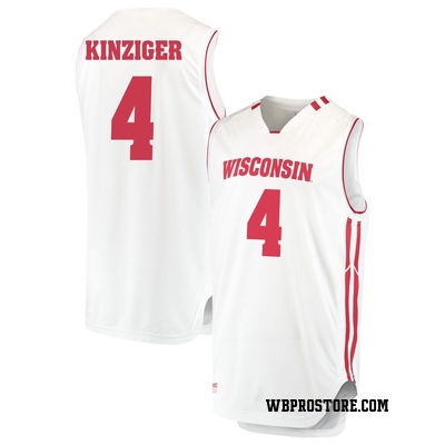 Youth Zach Kinziger Wisconsin Badgers Replica Performance Basketball Jersey - White